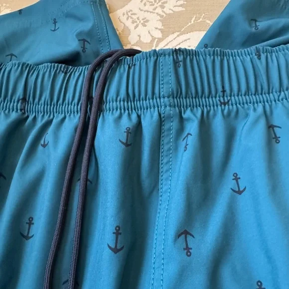 Nautica Men's Teal Anchor Swim Shorts - Picture 5 of 7